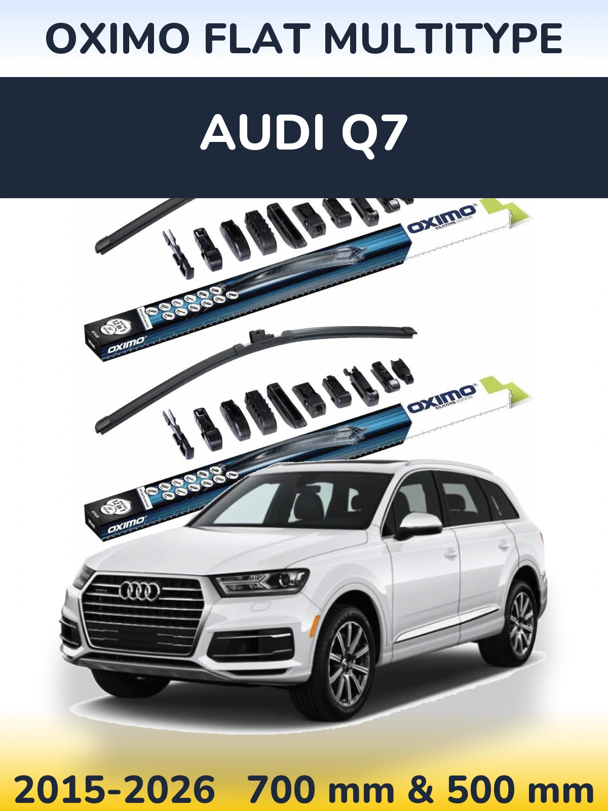 Komplet przednich wycieraczek Oximo Flat MultiType 700 & 500 mm do Audi Q7 2015-2026