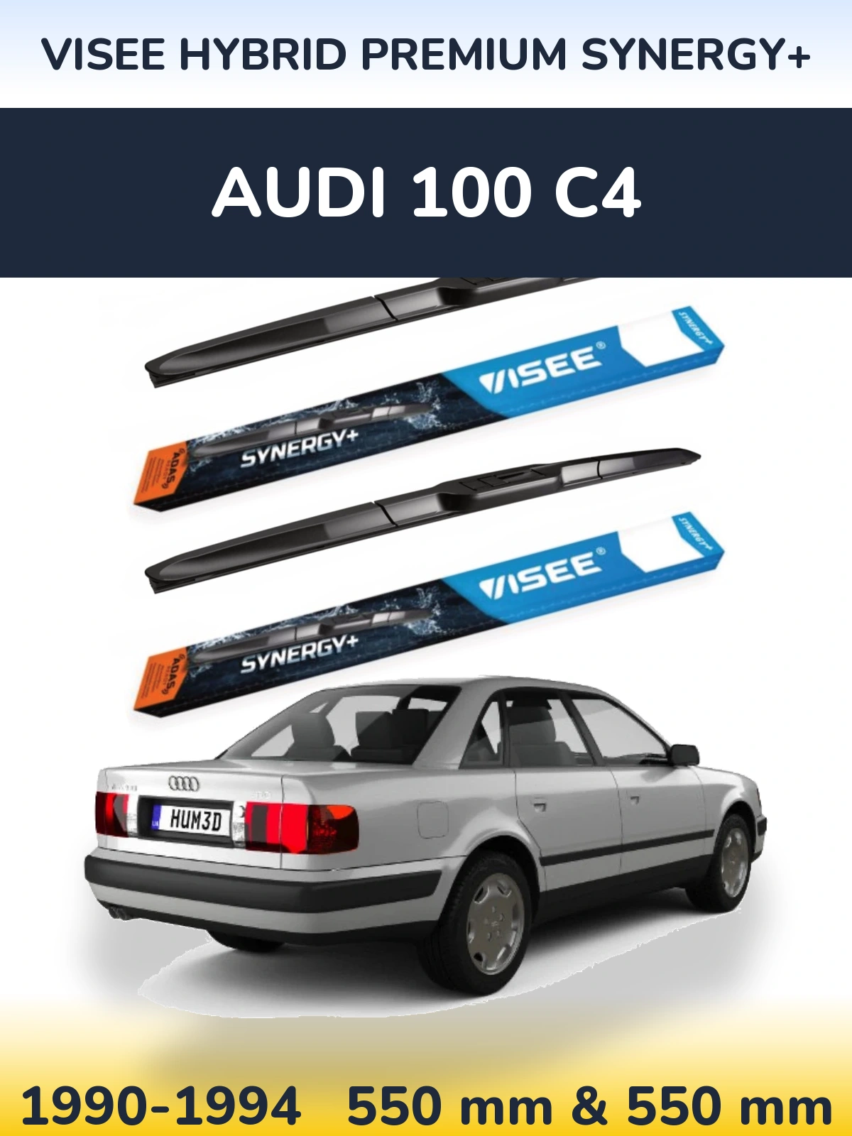 Komplet przednich wycieraczek VISEE HYBRID PREMIUM SYNERGY+ 550 & 550 mm do Audi 100 C4 1990-1994