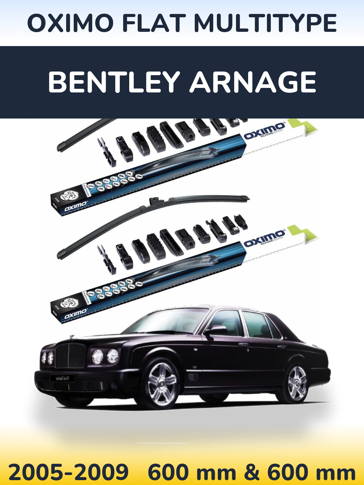 Komplet przednich wycieraczek Oximo Flat MultiType 600 & 600 mm do Bentley Arnage 2005-2009