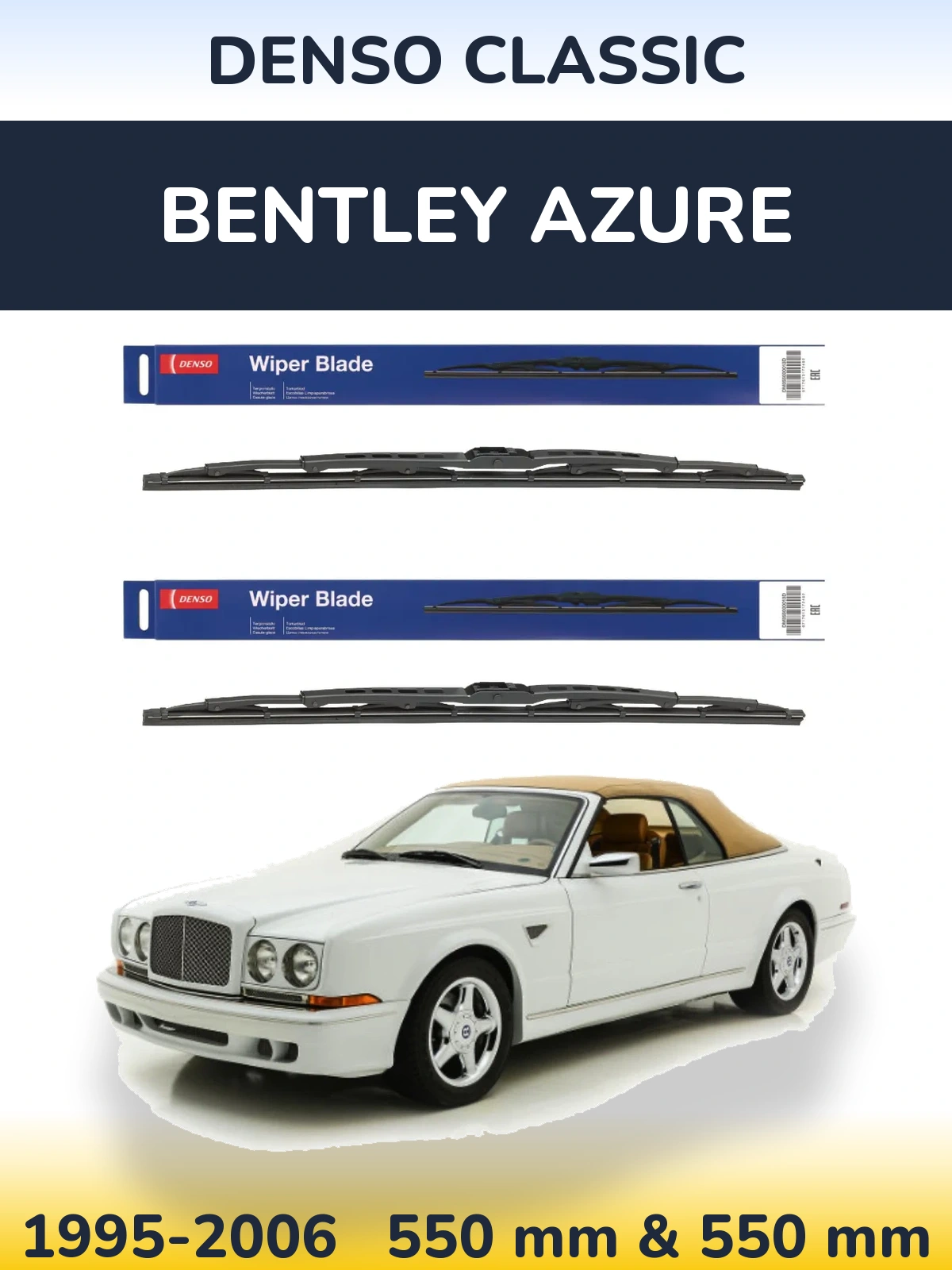 Комплект передних дворников Denso Classic 550 & 550 мм для Bentley Azure 1995-2006