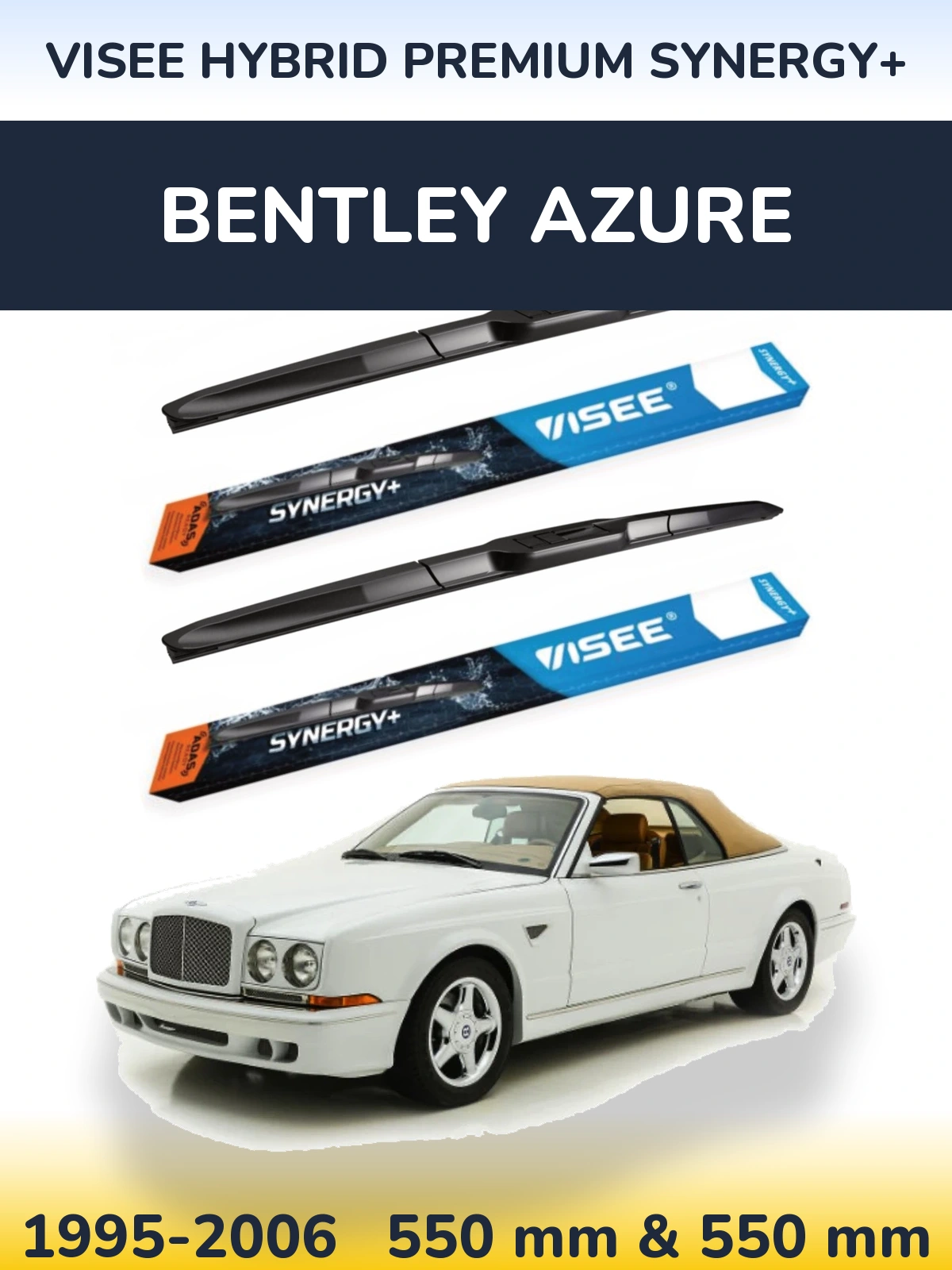 Komplet przednich wycieraczek VISEE HYBRID PREMIUM SYNERGY+ 550 & 550 mm do Bentley Azure 1995-2006