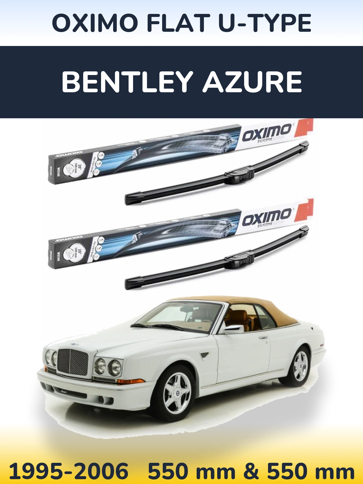 Komplet przednich wycieraczek Oximo Flat U-type 550 & 550 mm do Bentley Azure 1995-2006