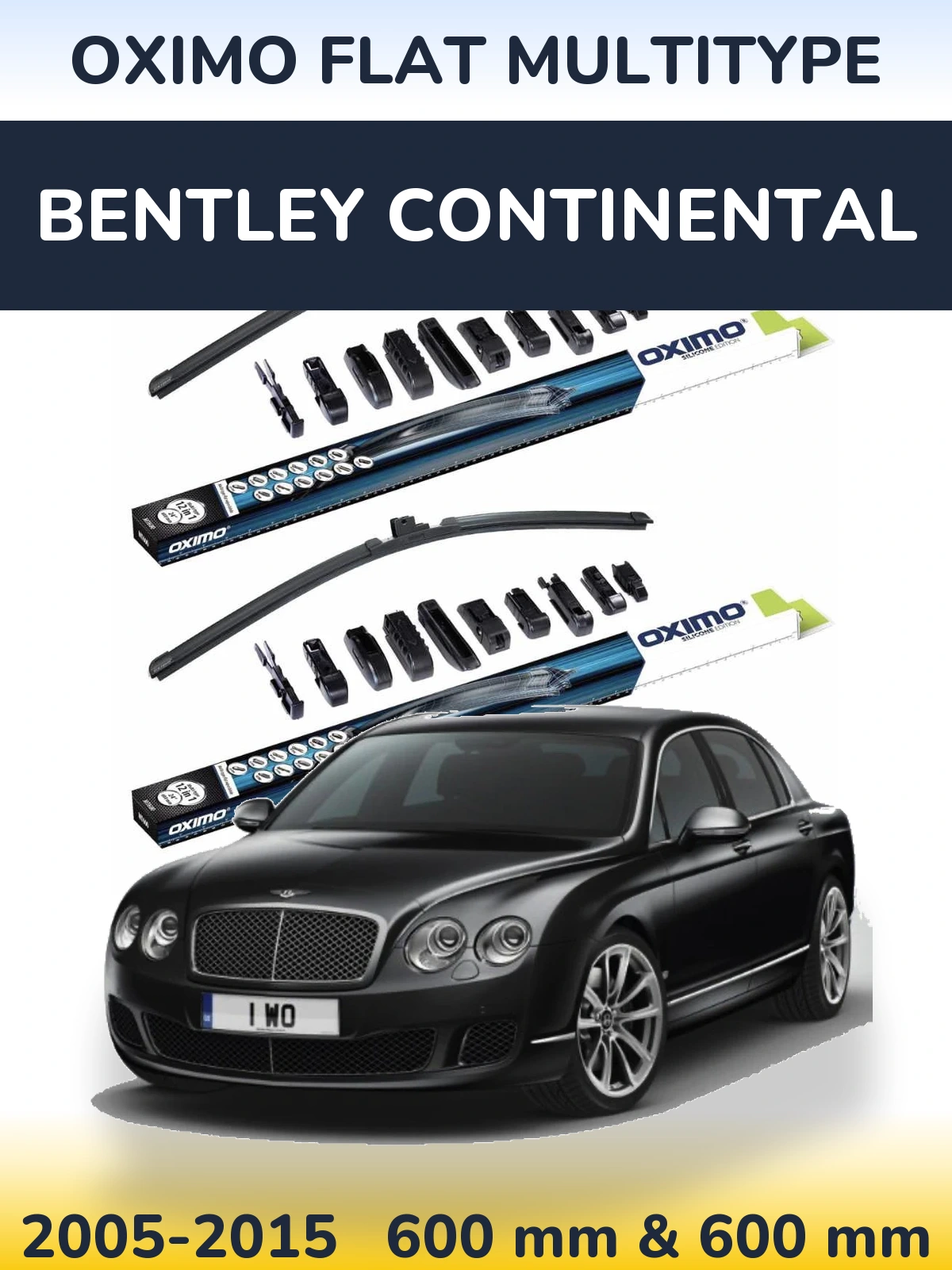 Komplet przednich wycieraczek Oximo Flat MultiType 600 & 600 mm do Bentley Continental 2005-2015