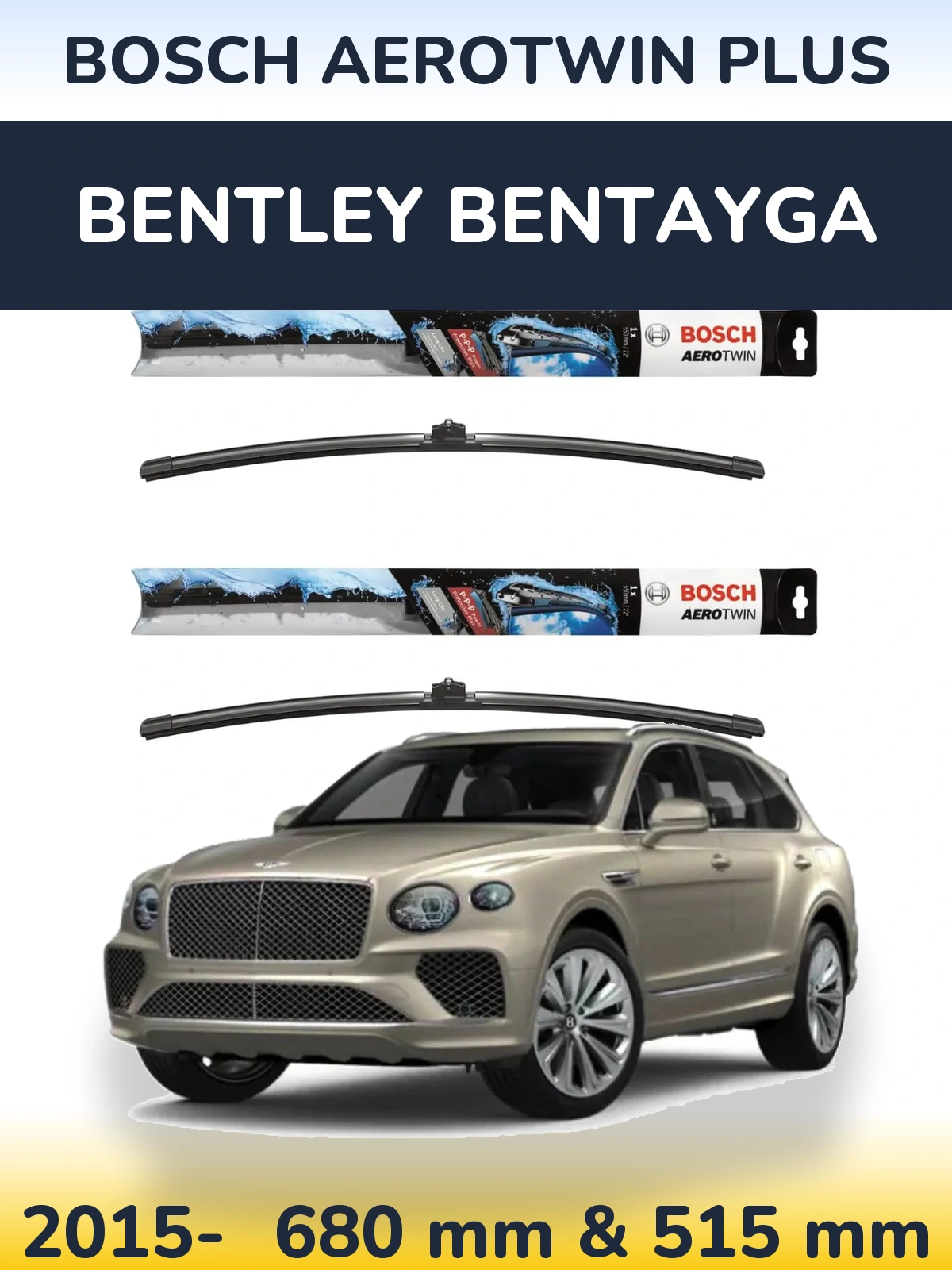 Komplet przednich wycieraczek BOSCH AeroTwin Plus 700 & 500 mm do Bentley Bentayga 2015-2026