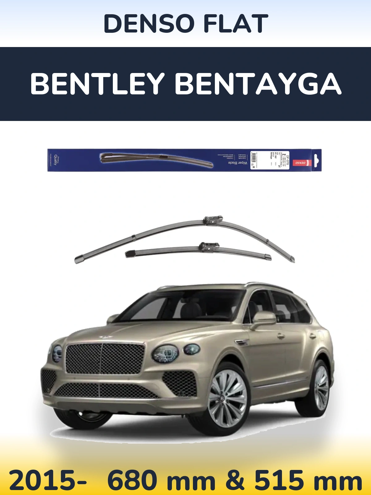 Komplet przednich wycieraczek Denso Flat 680 & 500 mm do Bentley Bentayga 2015-2026