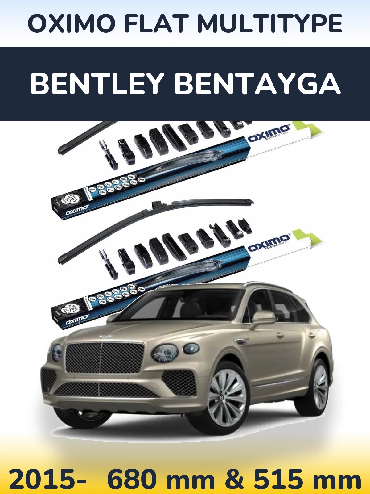 Komplet przednich wycieraczek Oximo Flat MultiType 700 & 500 mm do Bentley Bentayga 2015-2026