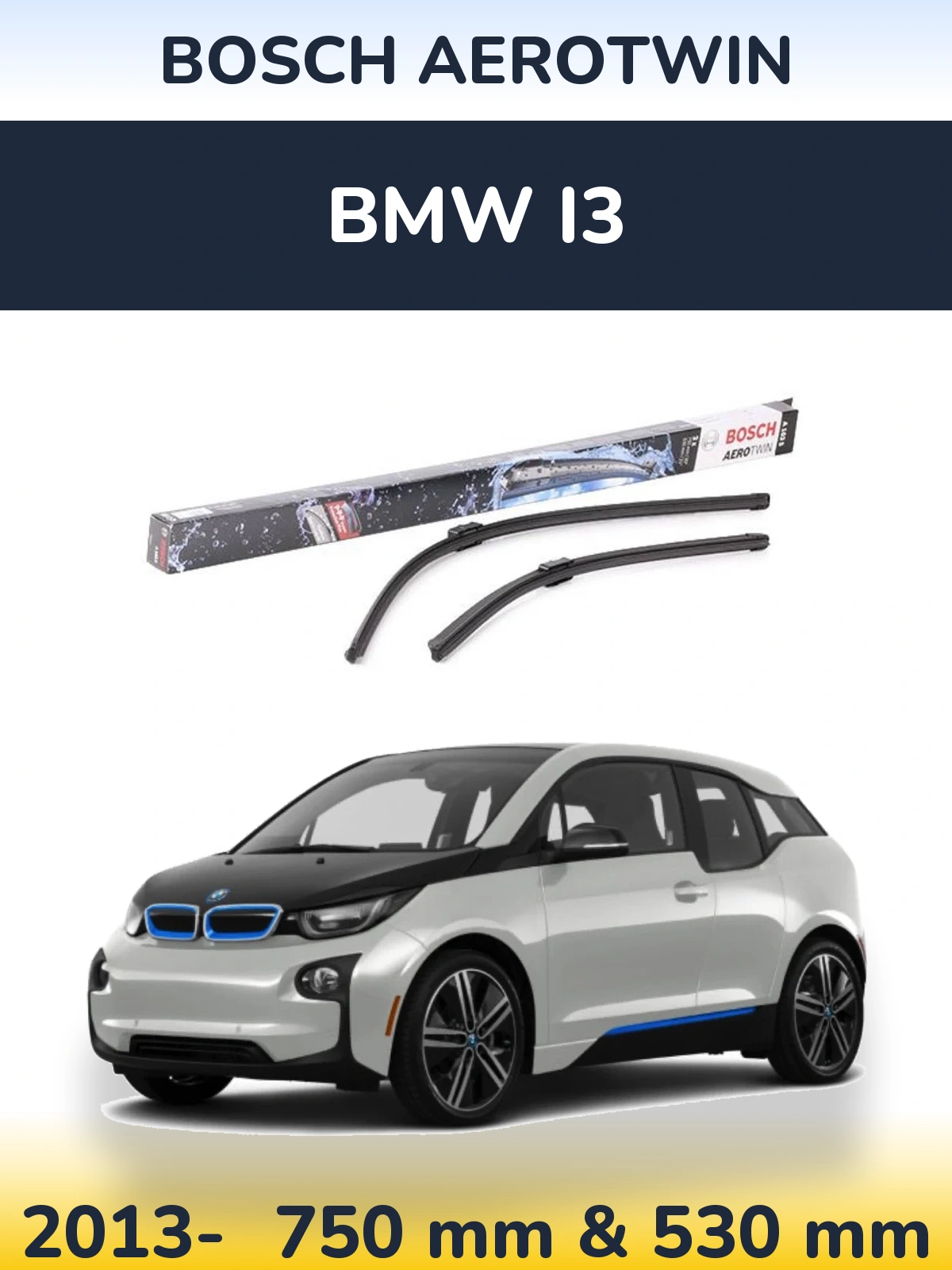 Komplet przednich wycieraczek BOSCH AeroTwin 750 & 530 mm do BMW i3 2013-2026
