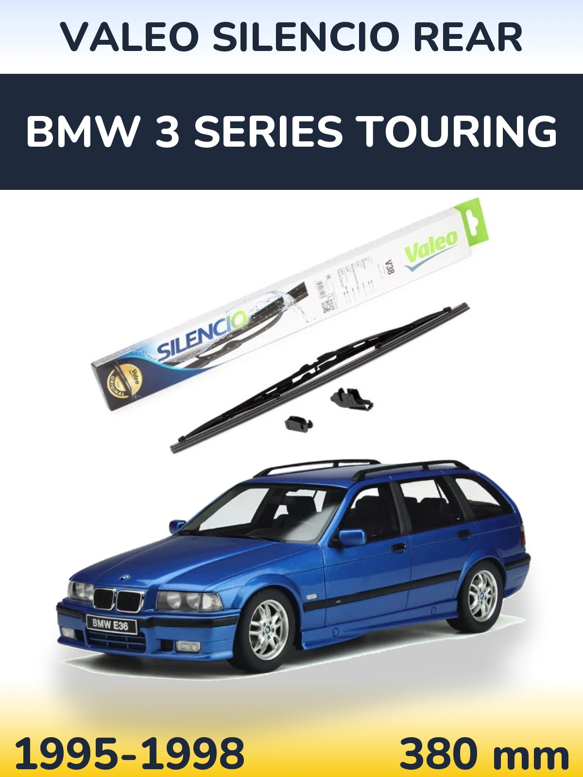 Tylna wycieraczka Valeo Silencio Rear 380 mm do BMW Seria 3 Touring 1995-1998
