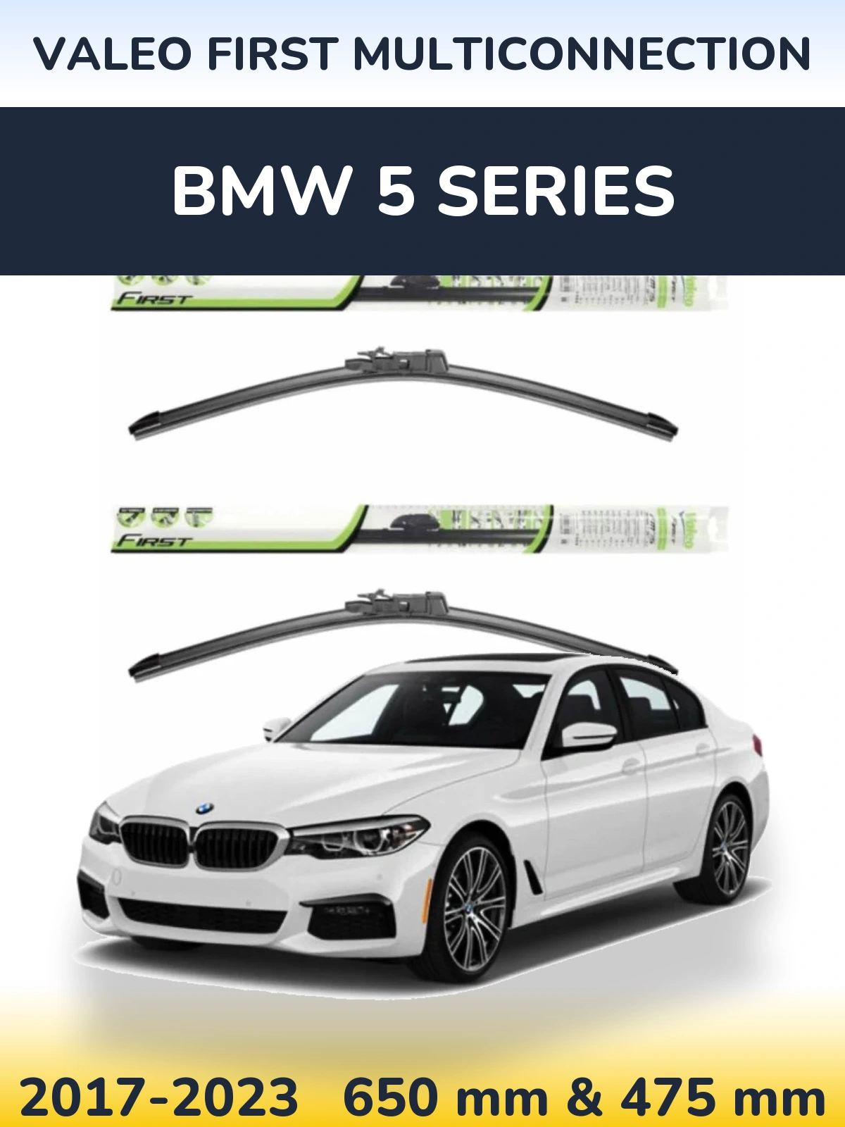 Komplet przednich wycieraczek Valeo First MultiConnection 650 & 475 mm do BMW Seria 5 2017-2023