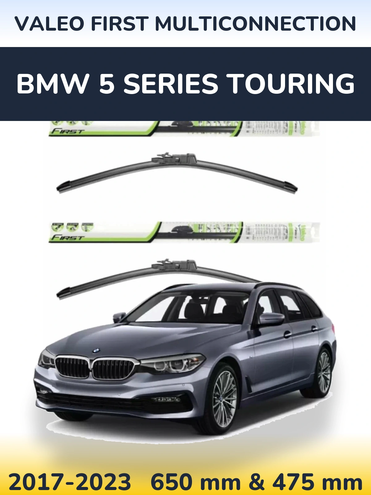 Komplet przednich wycieraczek Valeo First MultiConnection 650 & 475 mm do BMW Seria 5 Touring 2017-2023