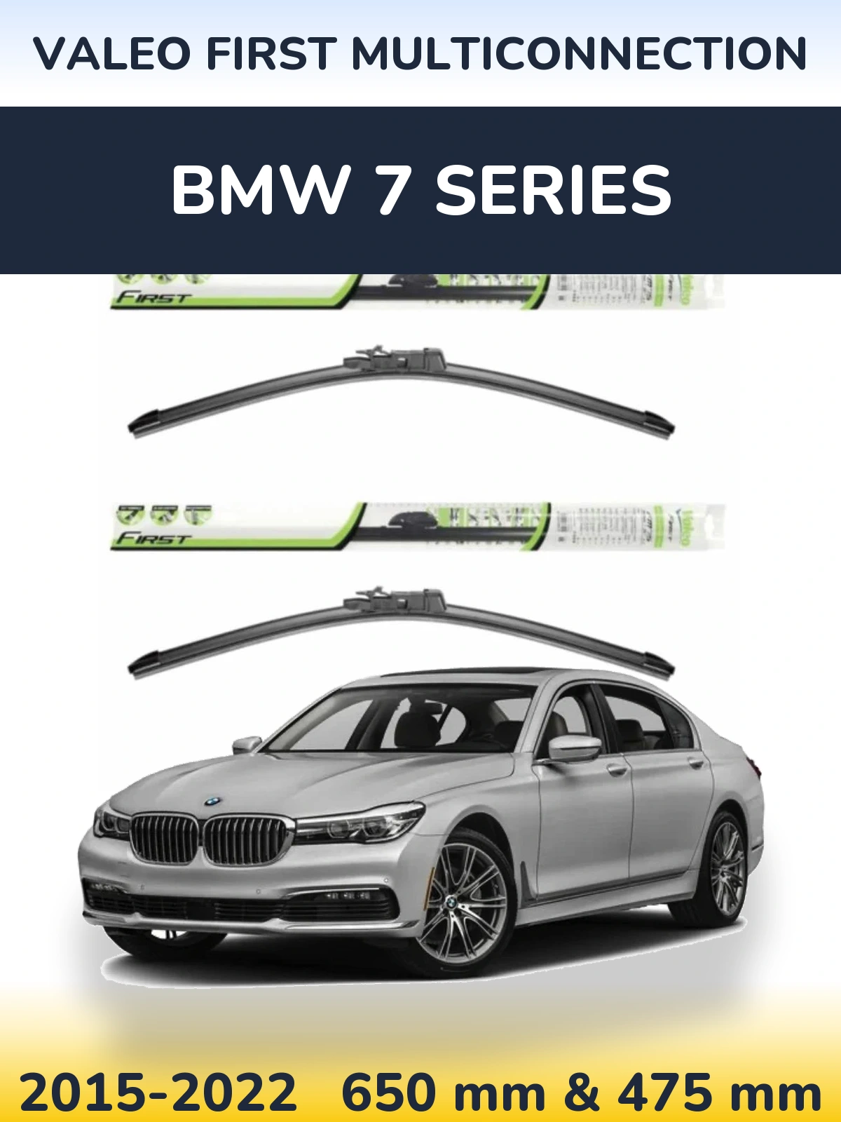 Комплект передних дворников Valeo First MultiConnection 650 & 475 мм для BMW 7 Series 2015-2022