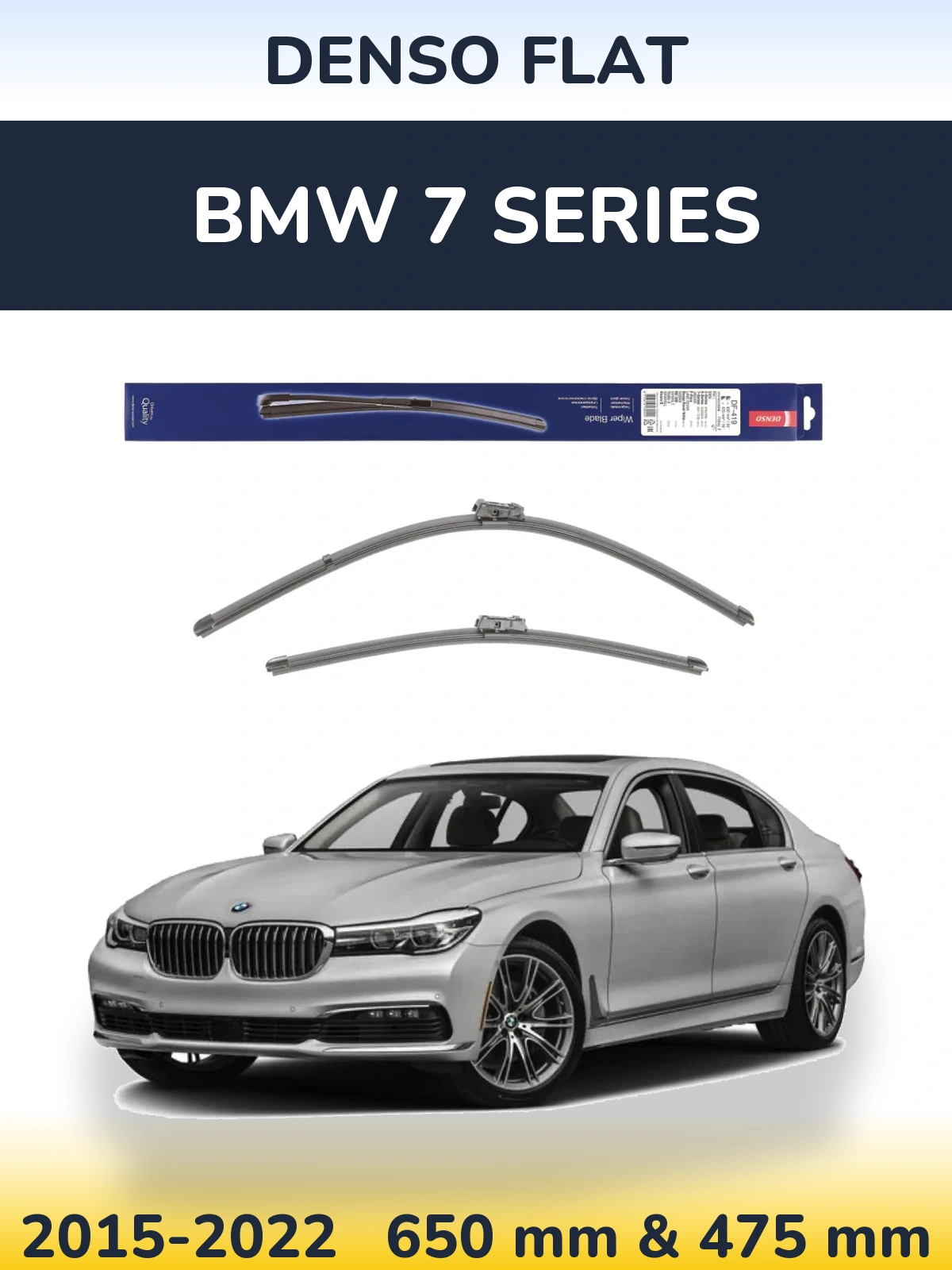 Комплект передних дворников Denso Flat 650 & 475 мм для BMW 7 Series 2015-2022