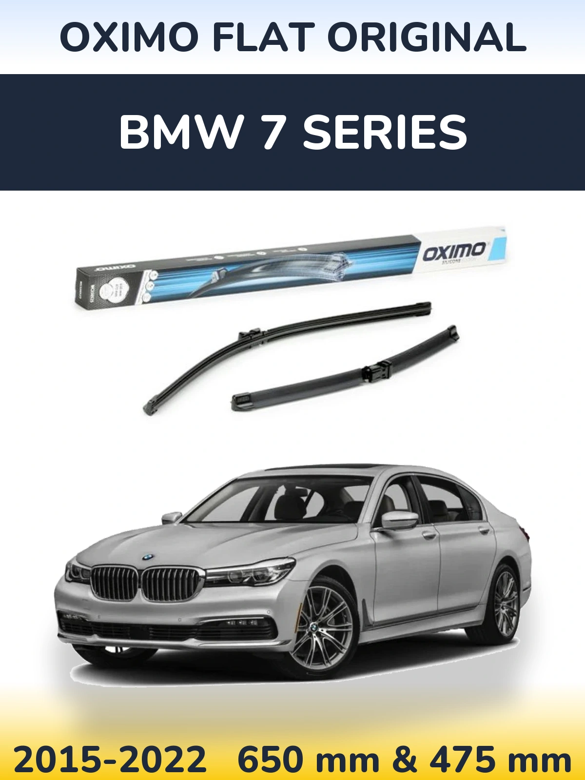 Комплект передних дворников Oximo Flat Original 650 & 475 мм для BMW 7 Series 2015-2022