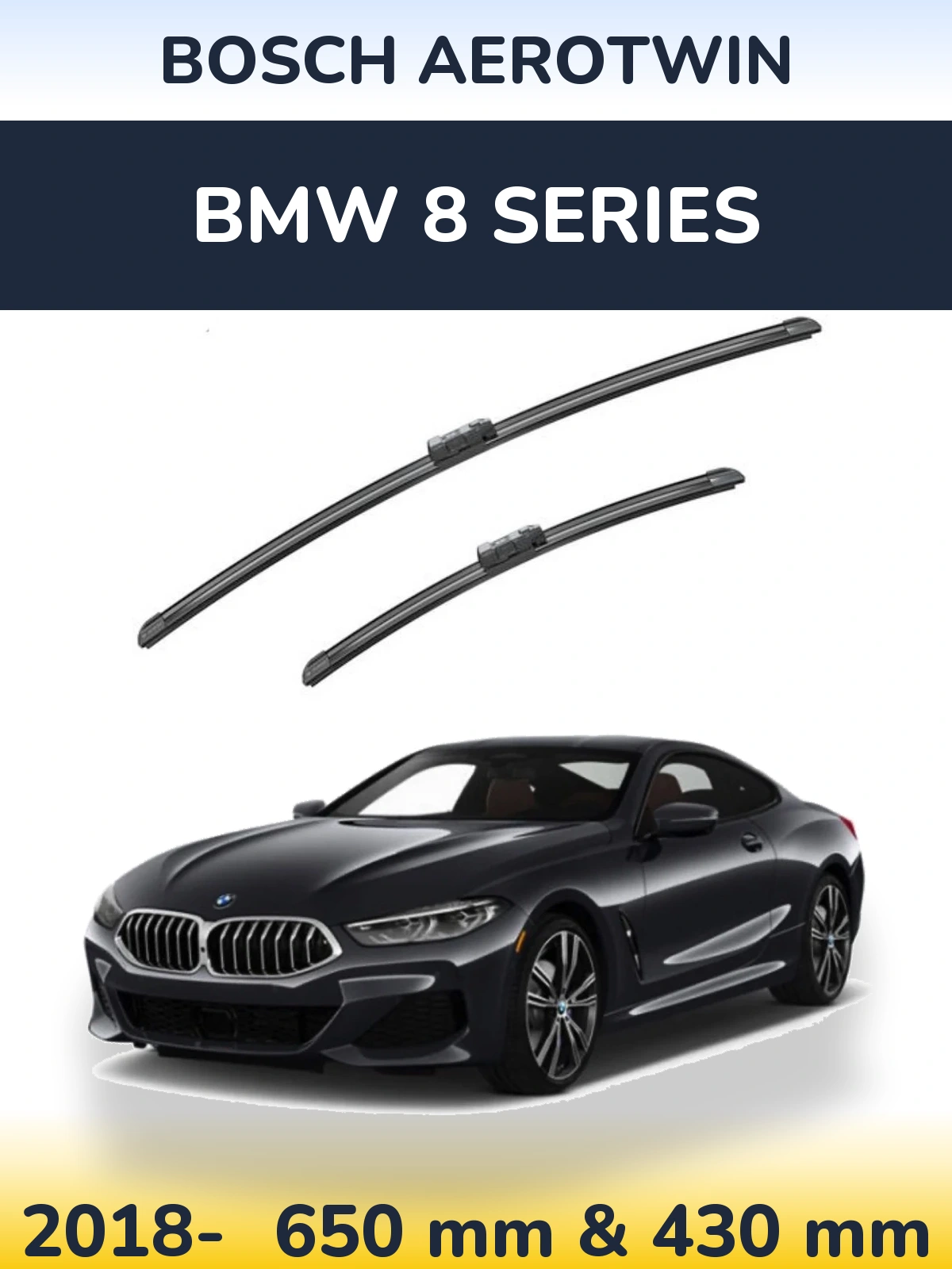 Komplet przednich wycieraczek BOSCH AeroTwin 650 & 430 mm do BMW Seria 8 2018-2026