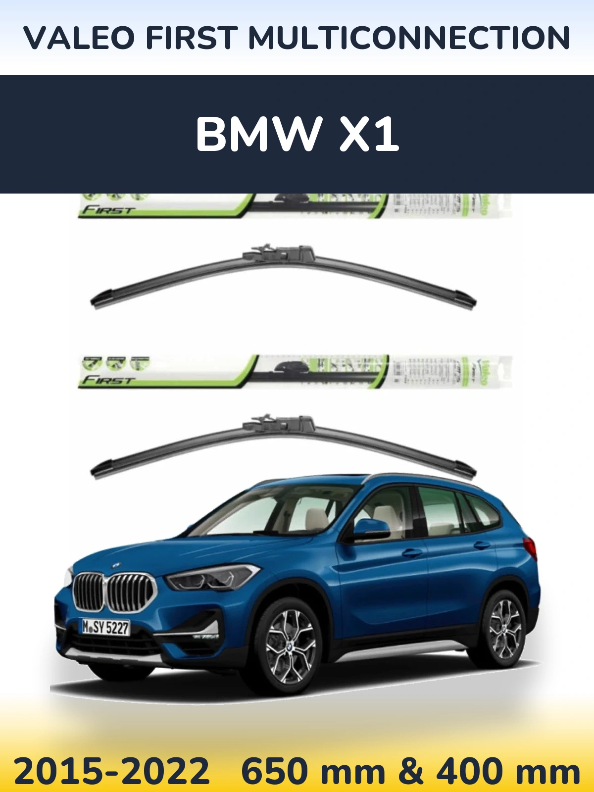 Komplet przednich wycieraczek Valeo First MultiConnection 650 & 400 mm do BMW X1 2015-2022