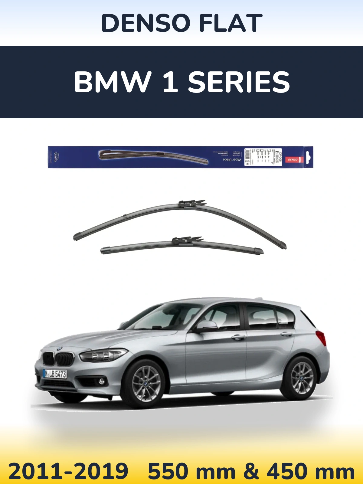 Komplet przednich wycieraczek Denso Flat 550 & 450 mm do BMW Seria 1 2011-2019