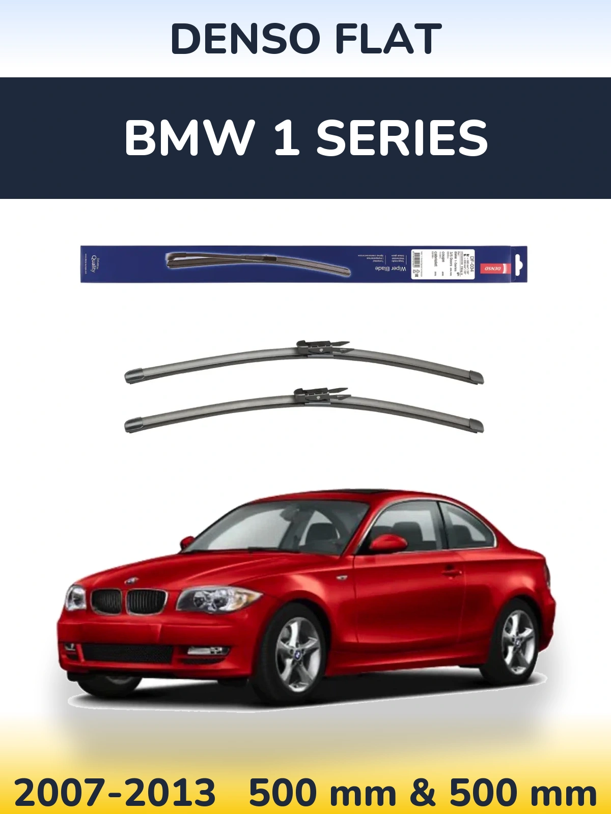 Комплект передних дворников Denso Flat 500 & 500 мм для BMW 1 Series 2007-2013