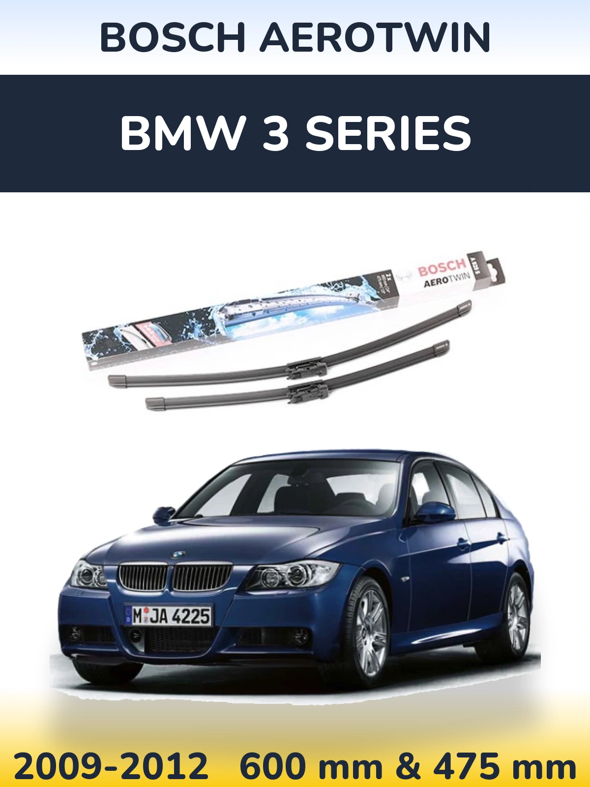 Komplet przednich wycieraczek BOSCH AeroTwin 600 & 475 mm do BMW Seria 3 2009-2012