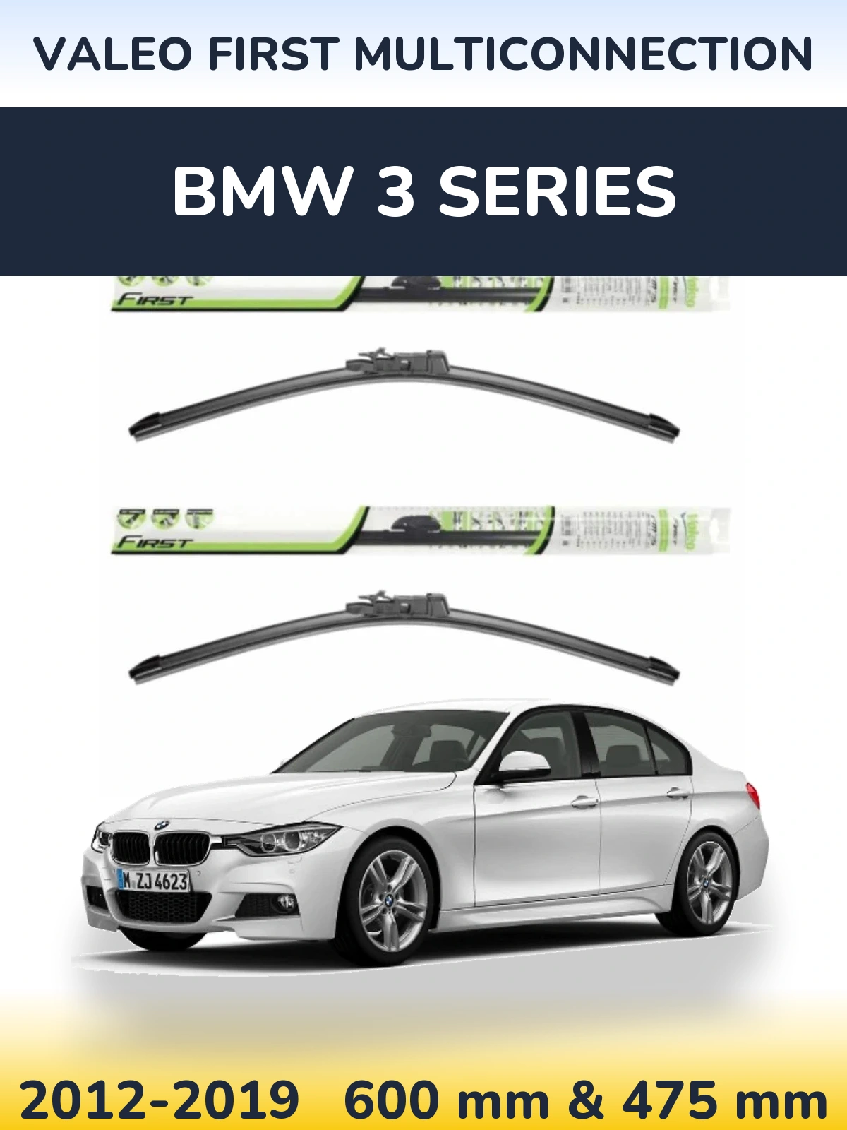 Komplet przednich wycieraczek Valeo First MultiConnection 600 & 475 mm do BMW Seria 3 2012-2019