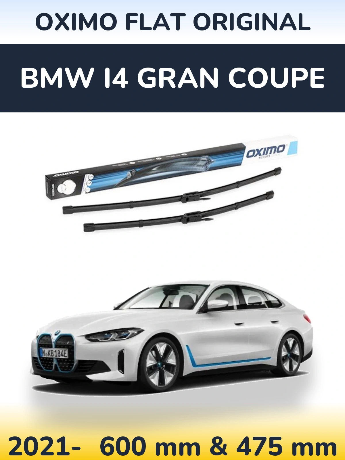 Komplet przednich wycieraczek Oximo Flat Original 600 & 475 mm do BMW i4 Gran Coupe 2021-2026
