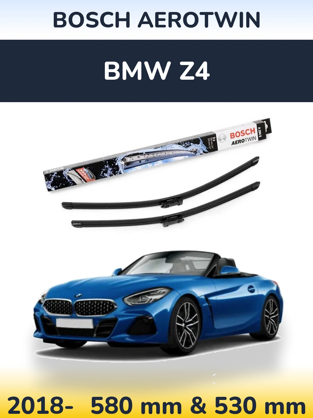 Комплект передних дворников BOSCH AeroTwin 600 & 550 мм для BMW Z4 2018-2026