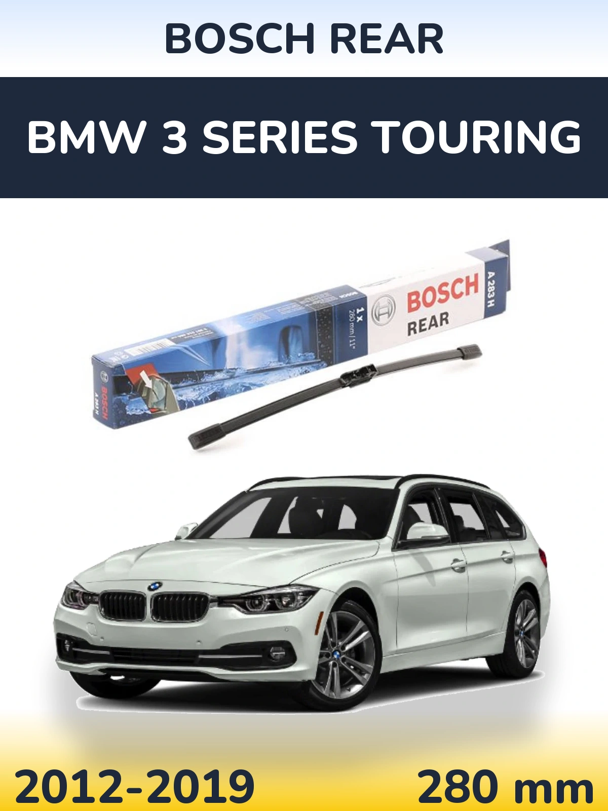 Задний дворник BOSCH Rear 280 мм для BMW 3 Series Touring 2012-2019