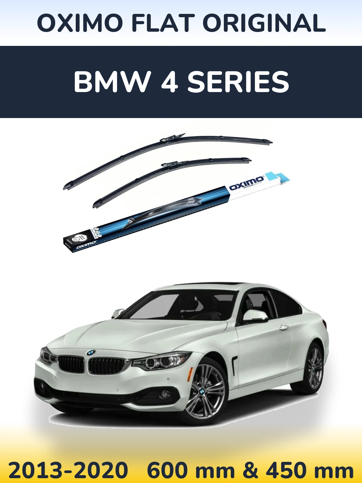 Front wiper blade set Oximo Flat Original 600 & 450 mm for BMW 4 Series 2013-2020