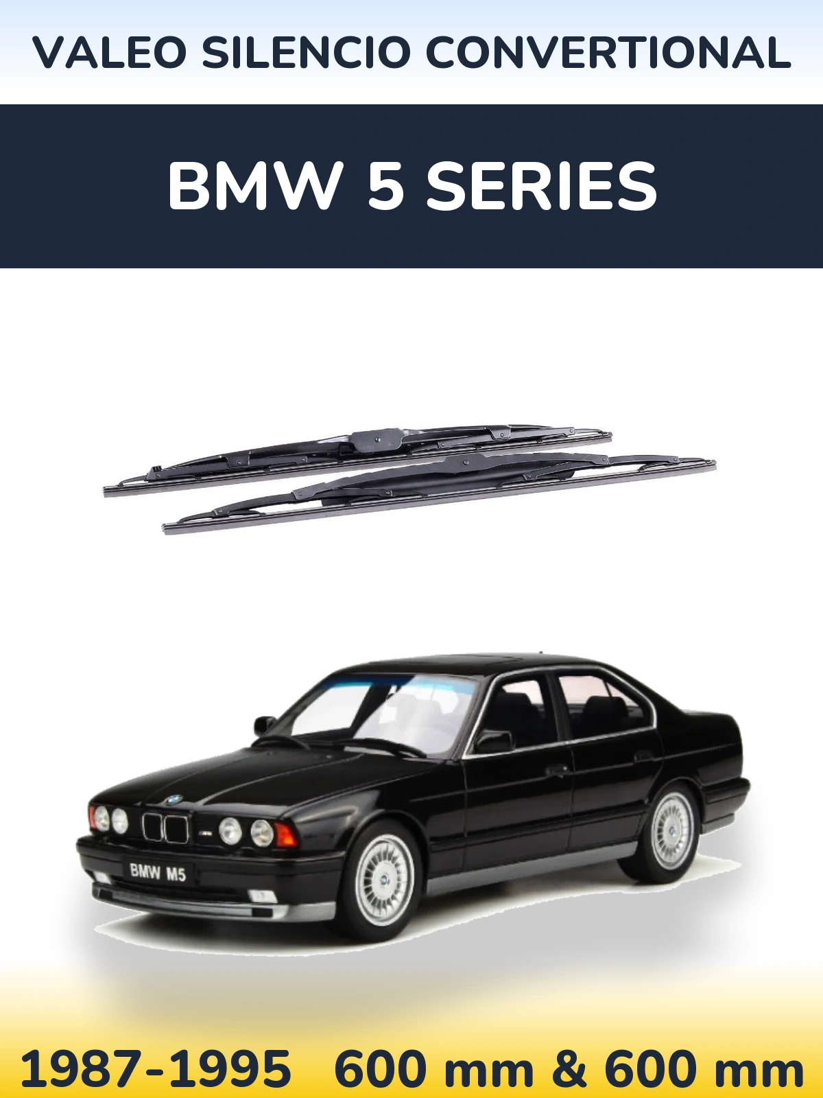 Komplet przednich wycieraczek Valeo Silencio Convertional 600 & 600 mm do BMW Seria 5 1987-1995