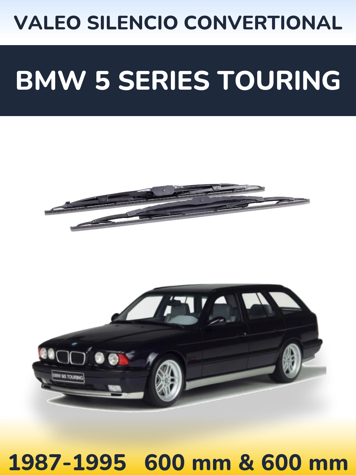 Komplet przednich wycieraczek Valeo Silencio Convertional 600 & 600 mm do BMW Seria 5 Touring 1987-1995
