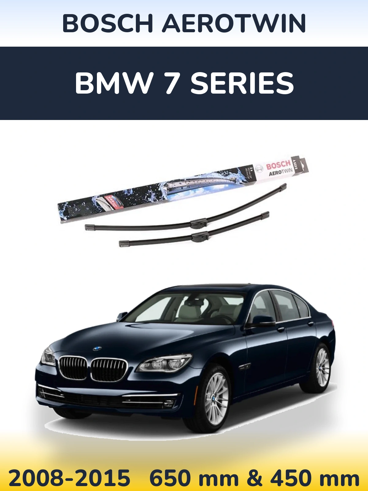 Komplet przednich wycieraczek BOSCH AeroTwin 650 & 450 mm do BMW Seria 7 2008-2015