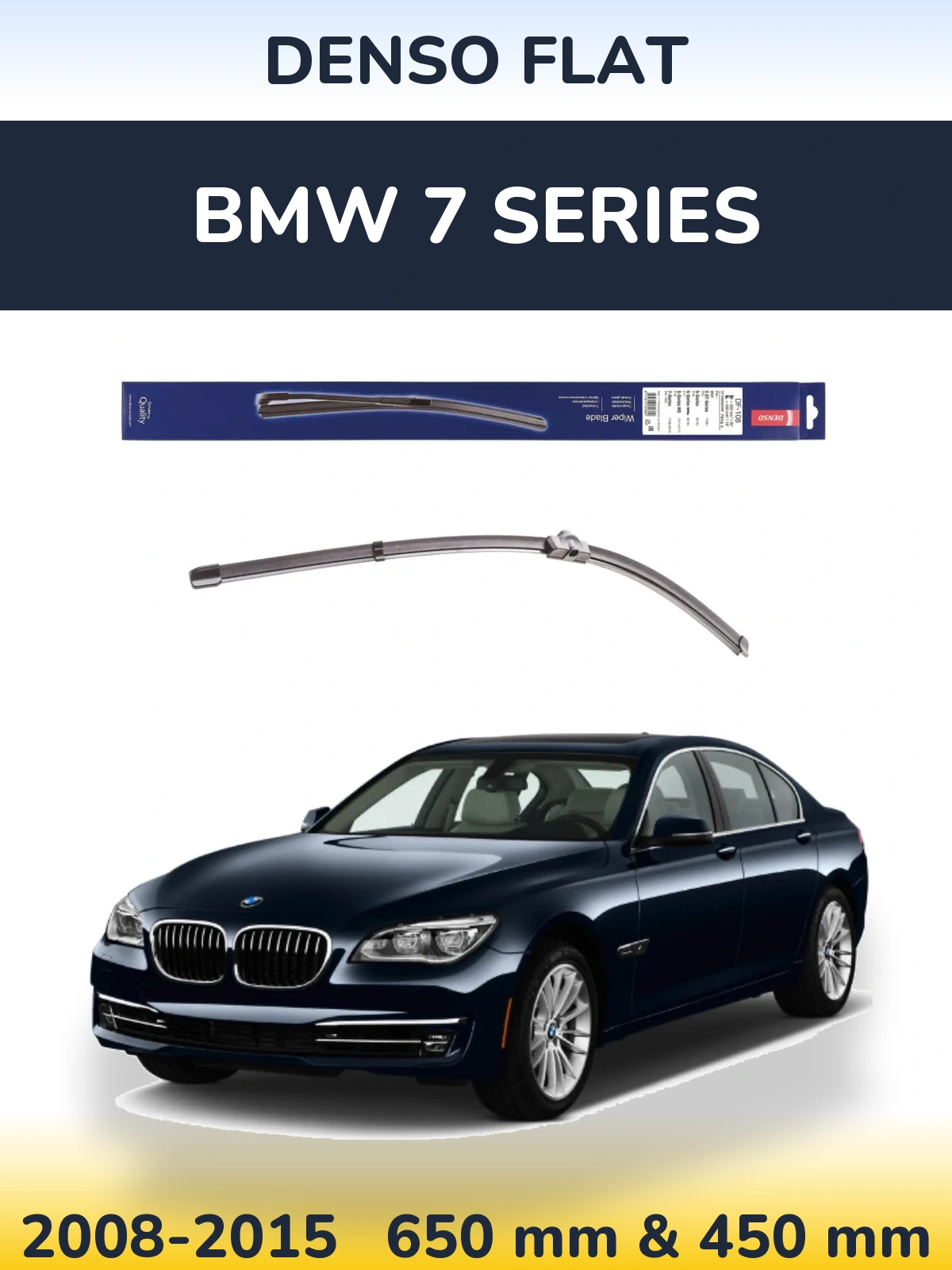 Комплект передних дворников Denso Flat 650 & 450 мм для BMW 7 Series 2008-2015