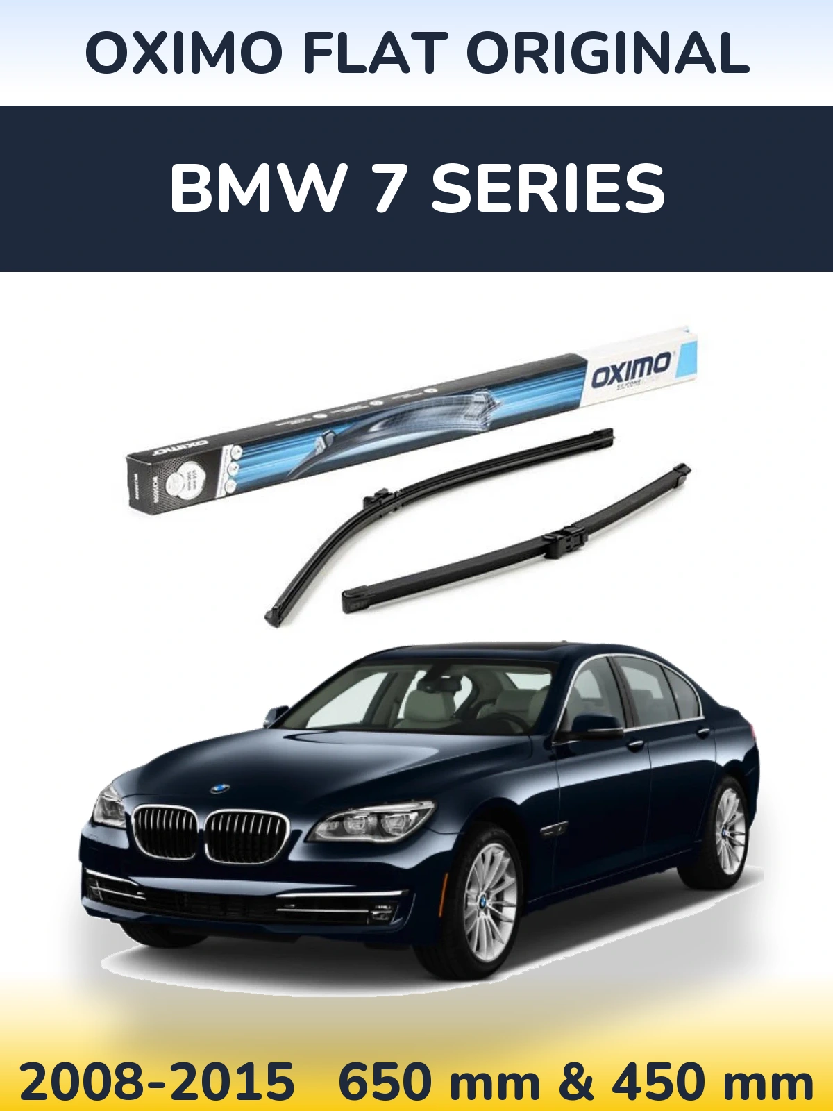 Комплект передних дворников Oximo Flat Original 650 & 450 мм для BMW 7 Series 2008-2015