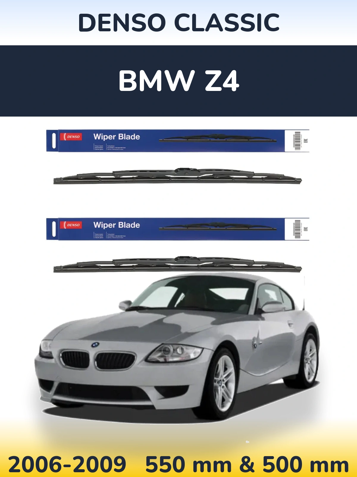 Komplet przednich wycieraczek Denso Classic 550 & 500 mm do BMW Z4 2006-2009