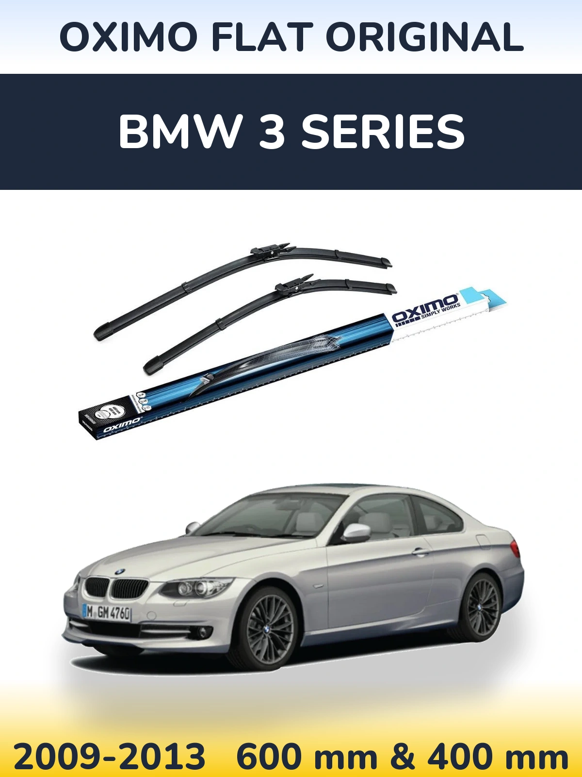 Komplet przednich wycieraczek Oximo Flat Original 600 & 400 mm do BMW Seria 3 2009-2013