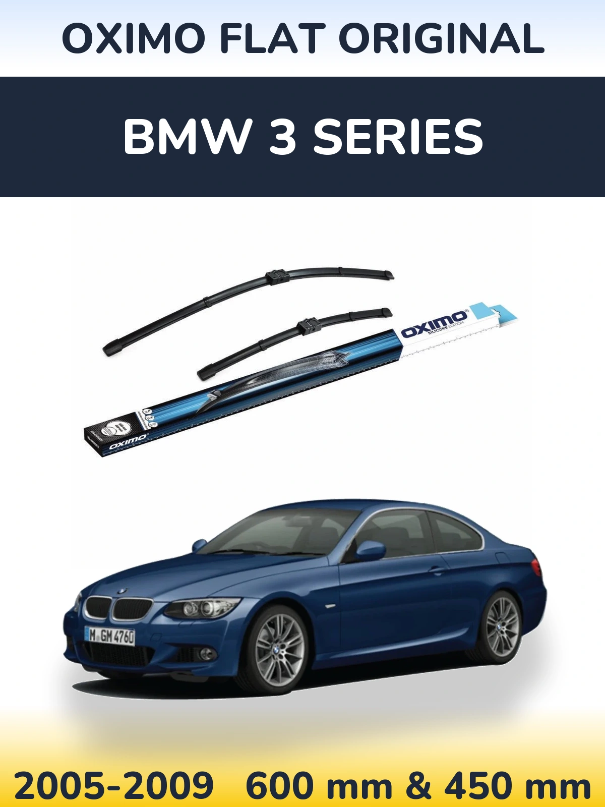 Komplet przednich wycieraczek Oximo Flat Original 600 & 400 mm do BMW Seria 3 2005-2009