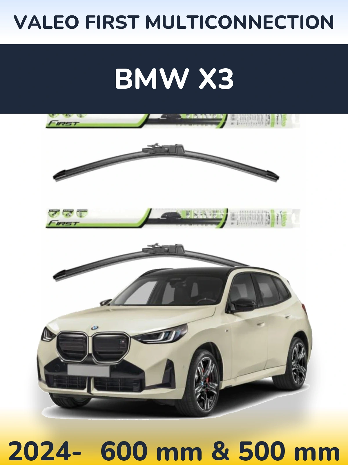 Komplet przednich wycieraczek Valeo First MultiConnection 600 & 500 mm do BMW X3 2024-2026