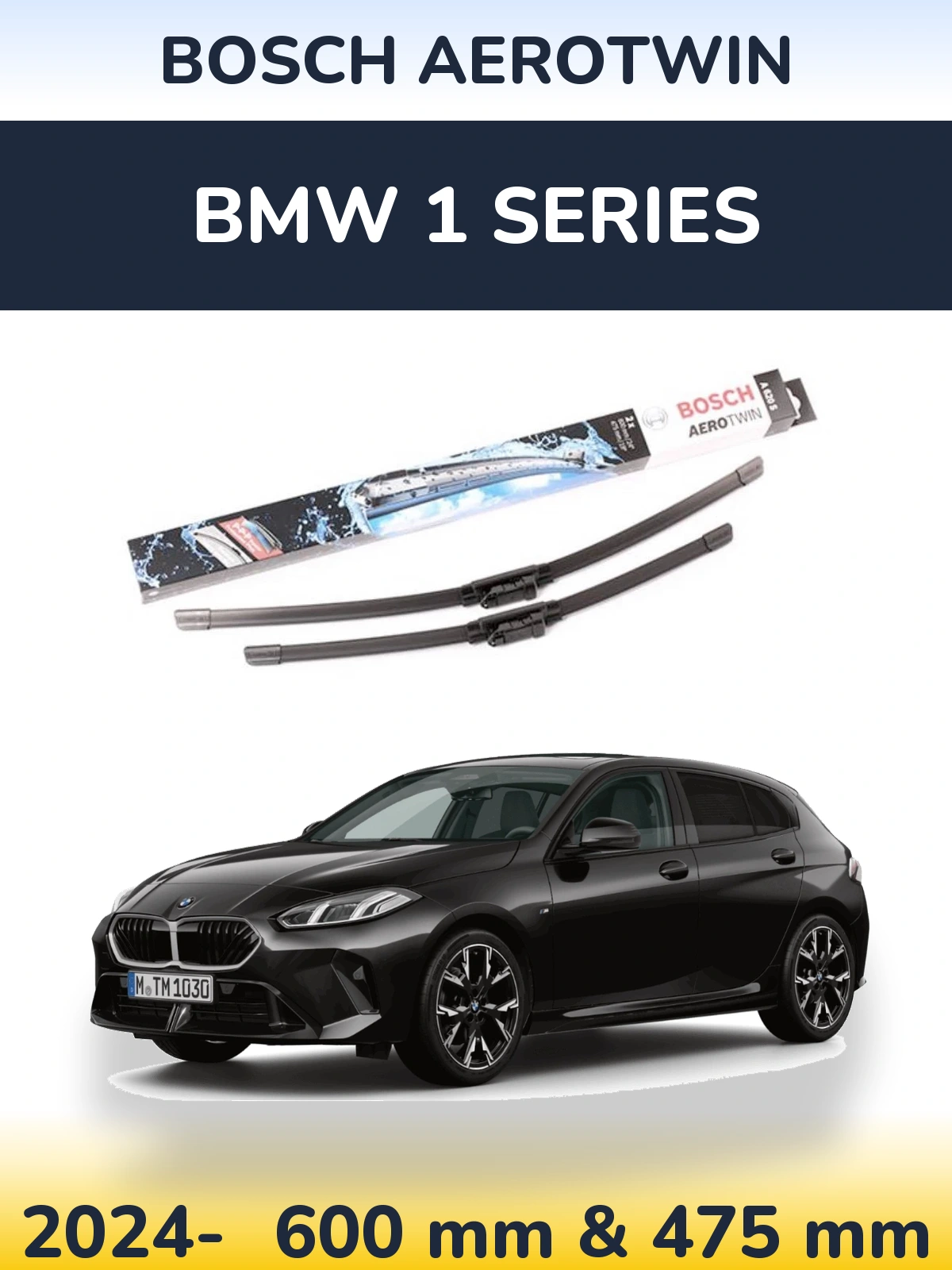 Komplet przednich wycieraczek BOSCH AeroTwin 600 & 475 mm do BMW Seria 1 2024-2026