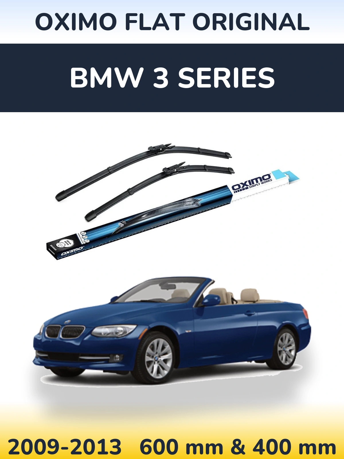 Komplet przednich wycieraczek Oximo Flat Original 600 & 400 mm do BMW Seria 3 2009-2013