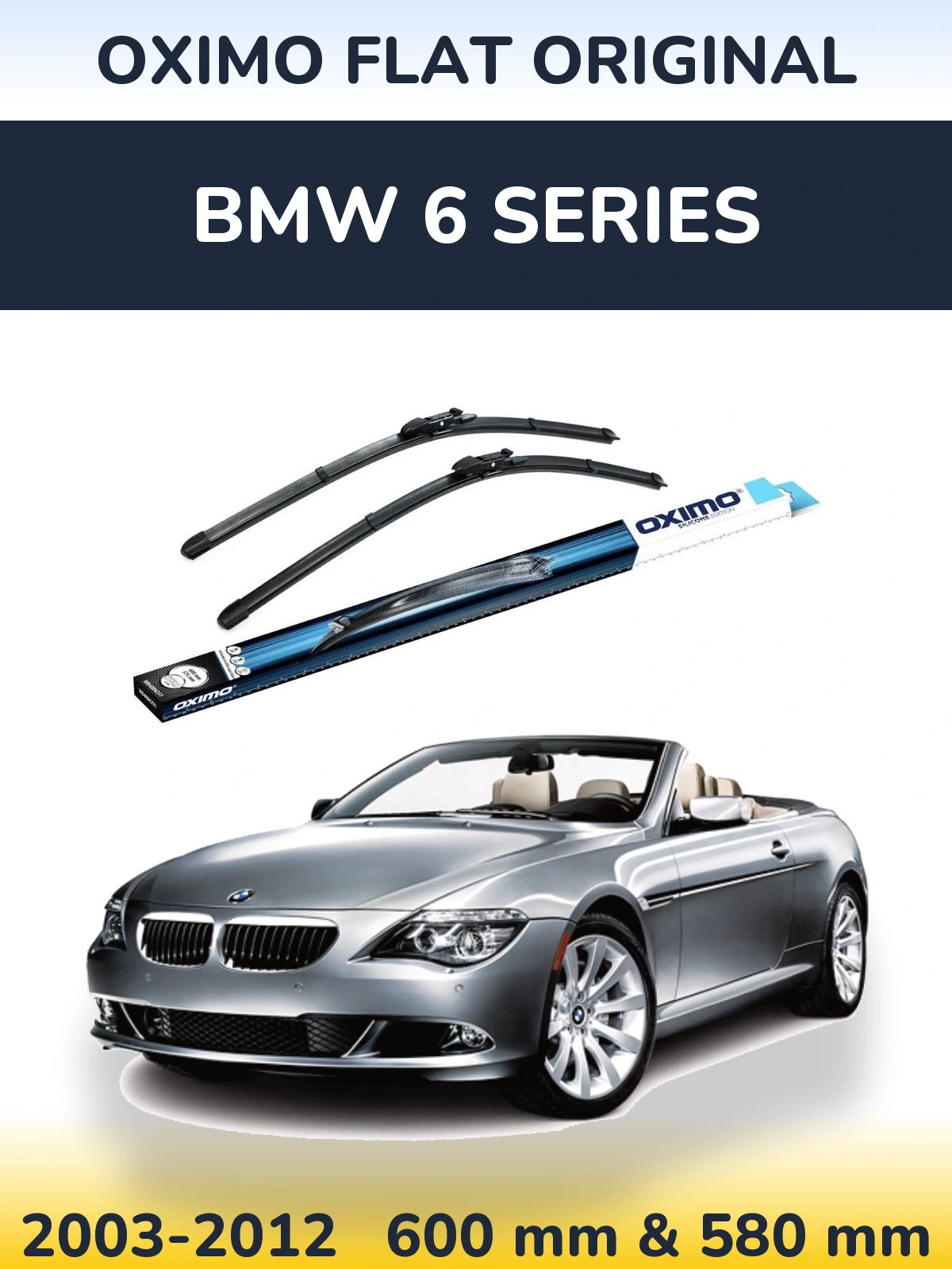 Komplet przednich wycieraczek Oximo Flat Original 600 & 580 mm do BMW Seria 6 2003-2012