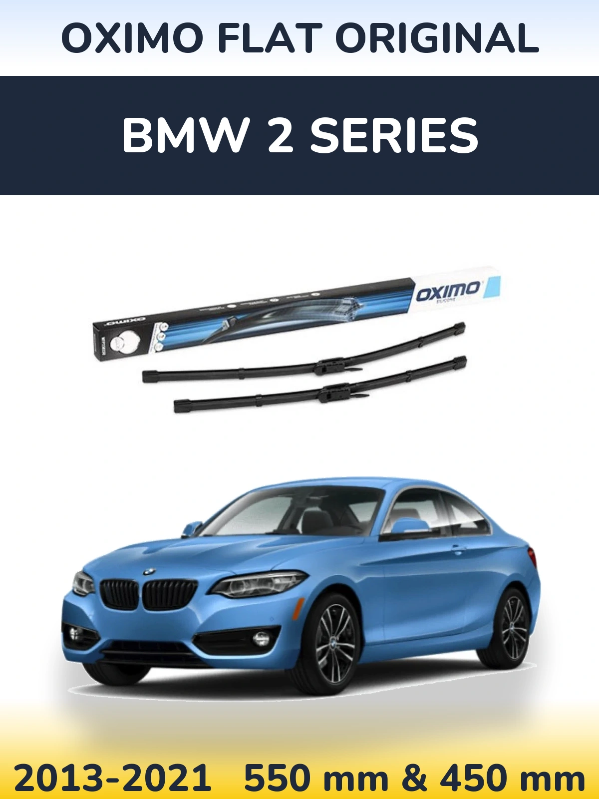 Front wiper blade set Oximo Flat Original 550 & 450 mm for BMW 2 Series 2013-2021
