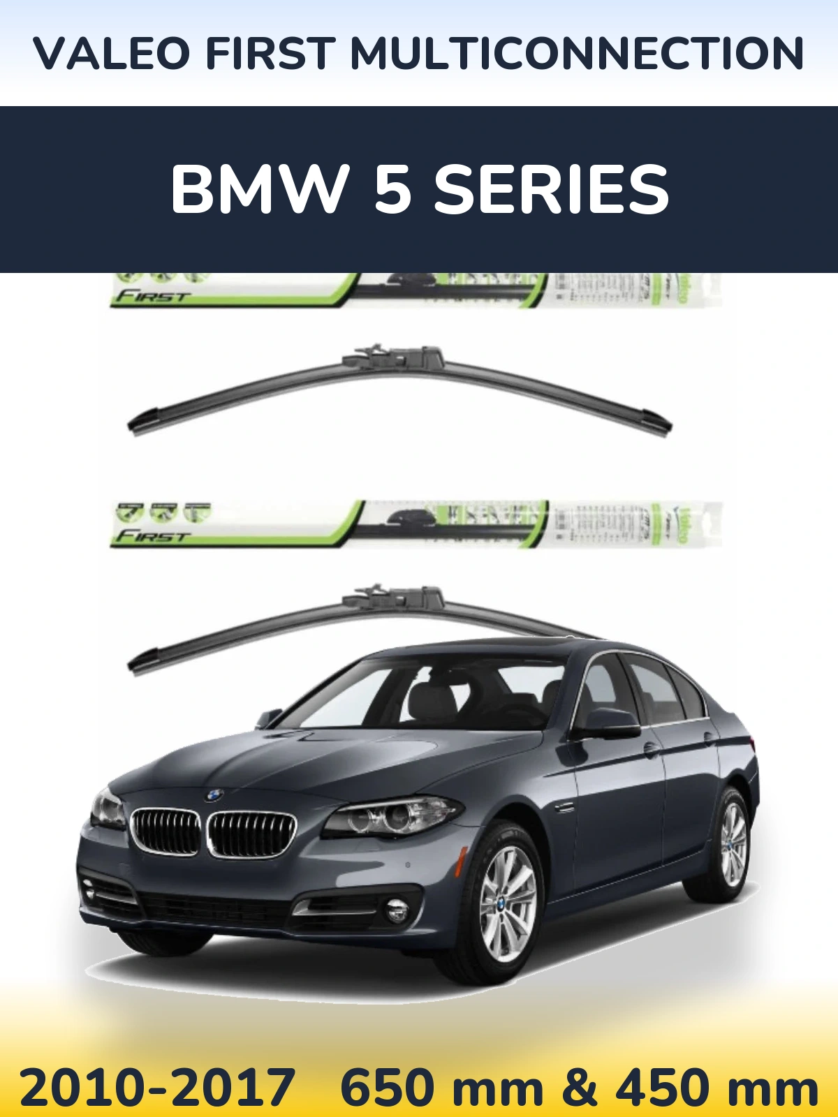 Komplet przednich wycieraczek Valeo First MultiConnection 650 & 450 mm do BMW Seria 5 2010-2017