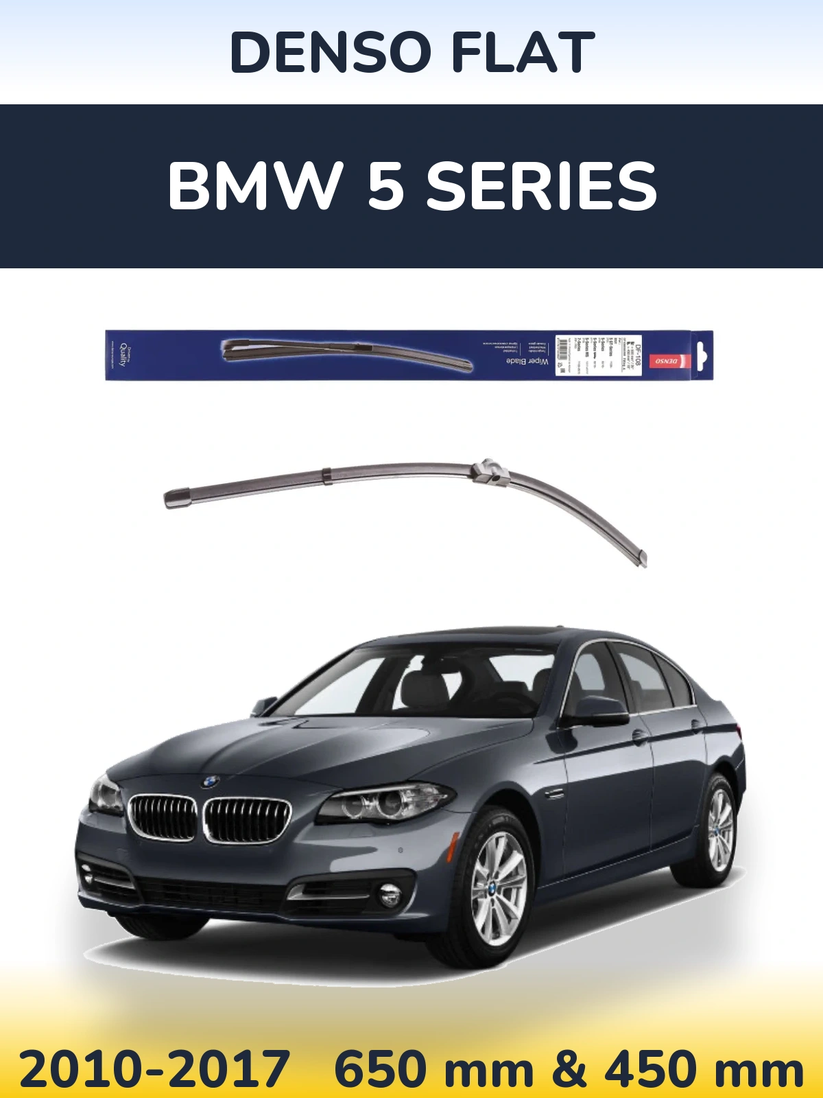Komplet przednich wycieraczek Denso Flat 650 & 450 mm do BMW Seria 5 2010-2017