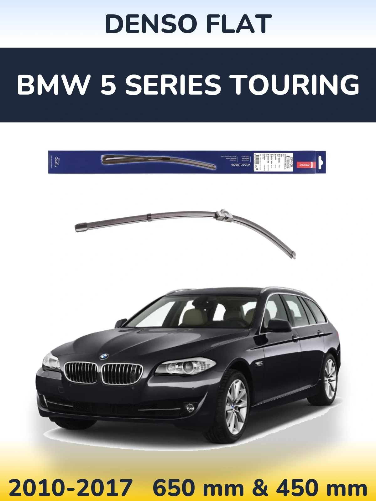 Komplet przednich wycieraczek Denso Flat 650 & 450 mm do BMW Seria 5 Touring 2010-2017