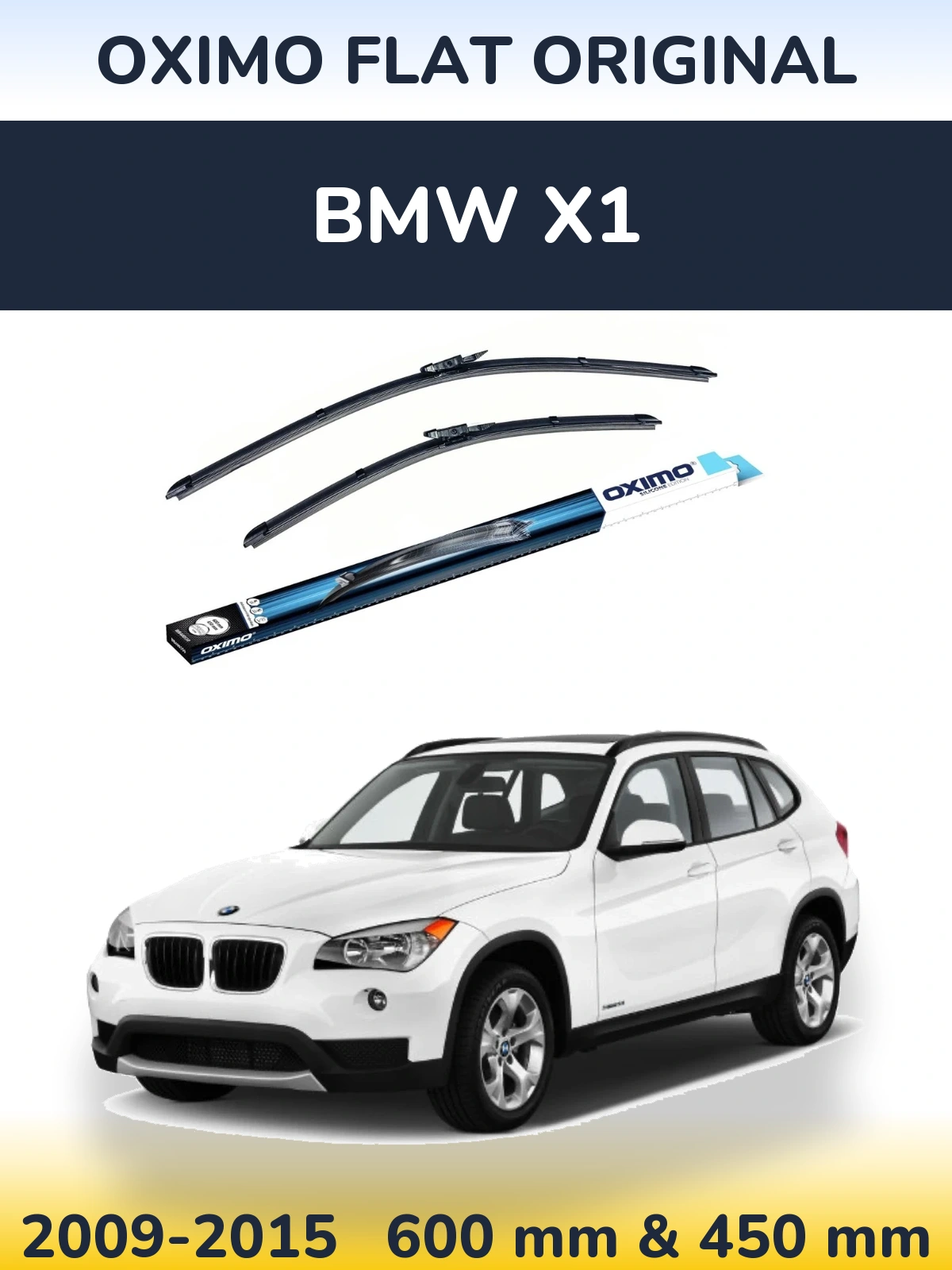 Komplet przednich wycieraczek Oximo Flat Original 600 & 450 mm do BMW X1 2009-2015