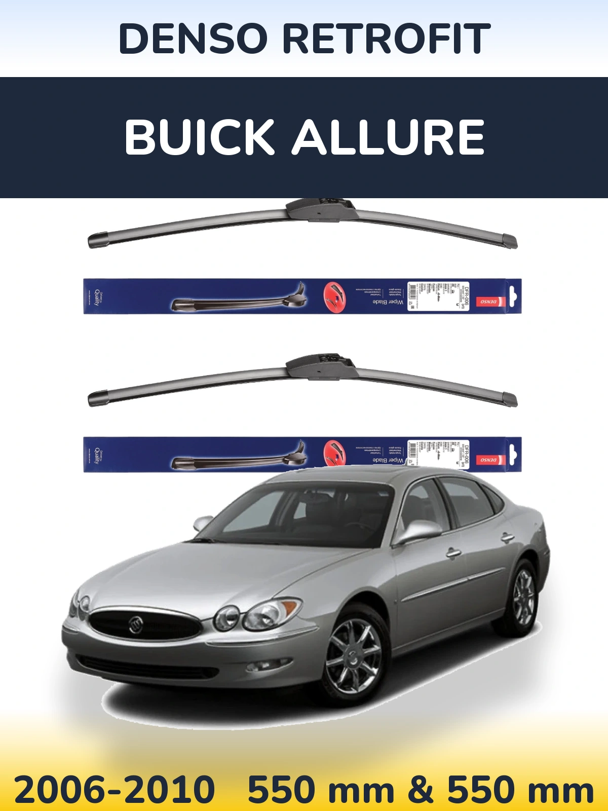 Комплект передних дворников Denso Retrofit 550 & 550 мм для Buick Allure 2006-2010