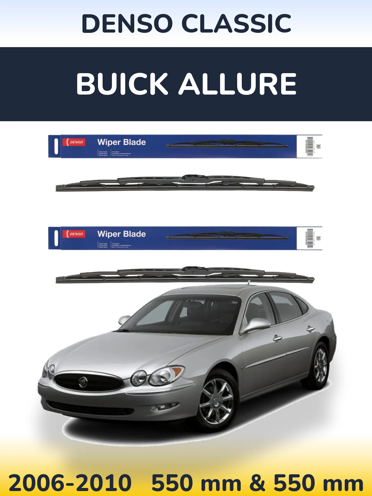 Komplet przednich wycieraczek Denso Classic 550 & 550 mm do Buick Allure 2006-2010