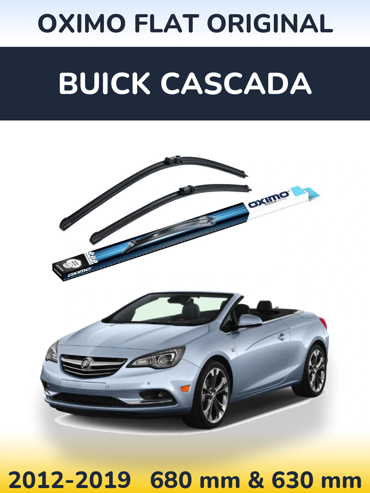 Комплект передних дворников Oximo Flat Original 680 & 630 мм для Buick Cascada 2012-2019