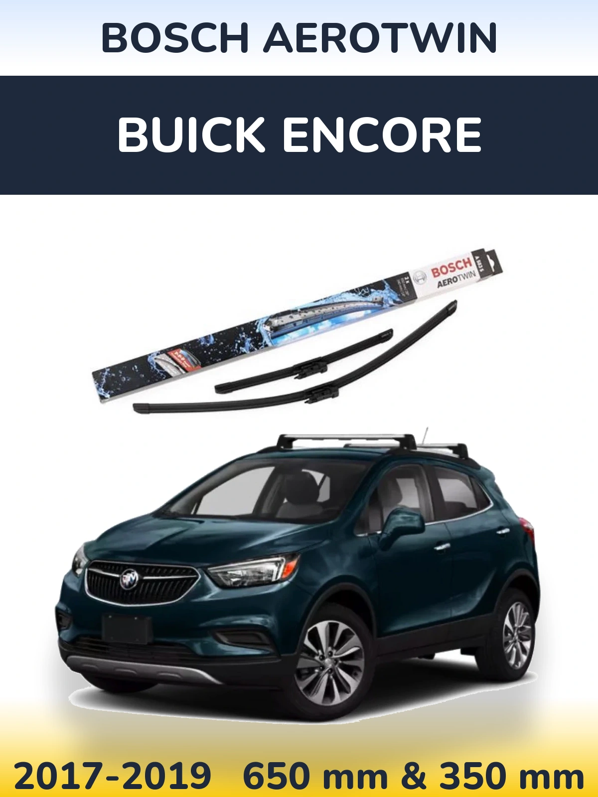 Komplet przednich wycieraczek BOSCH AeroTwin 650 & 340 mm do Buick Encore 2017-2019