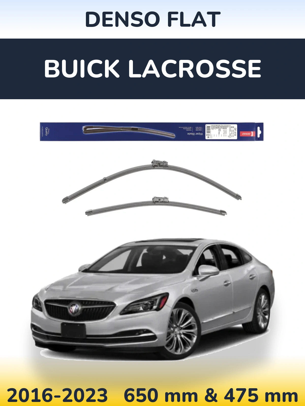 Комплект передних дворников Denso Flat 650 & 475 мм для Buick LaCrosse 2016-2023