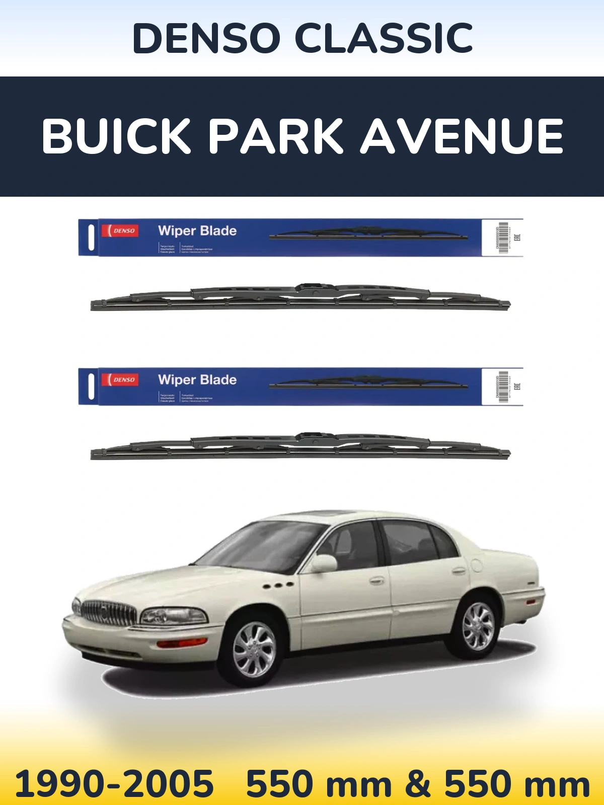 Komplet przednich wycieraczek Denso Classic 550 & 550 mm do Buick Park Avenue 1990-2005